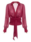 Elisabetta Franchi sash-detail blouse - Red