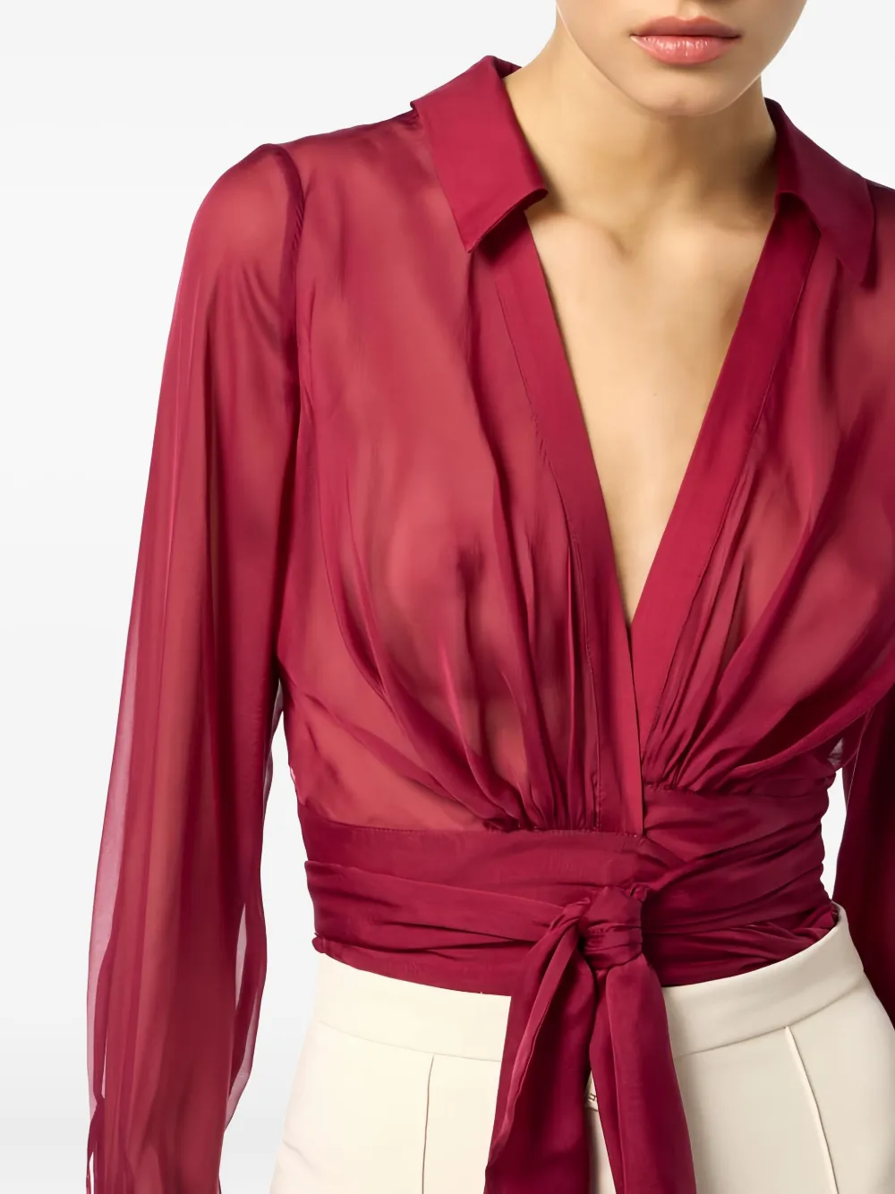 Elisabetta Franchi Sash-detail Blouse In Pink