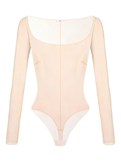 Elisabetta Franchi jacquard-tulle long-sleeve bodysuit
