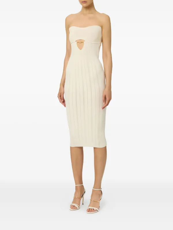 white christmas dresses Jewel Neck Cut Out Gown with Roses main image 1
