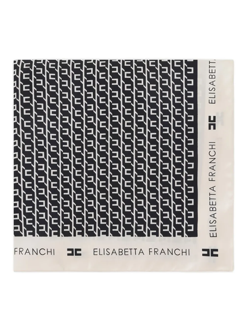 Elisabetta Franchi logo-print silk scarf | Black | Image 1