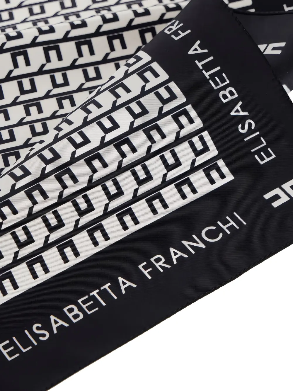 Elisabetta Franchi Logo-print Twill Scarf In Black
