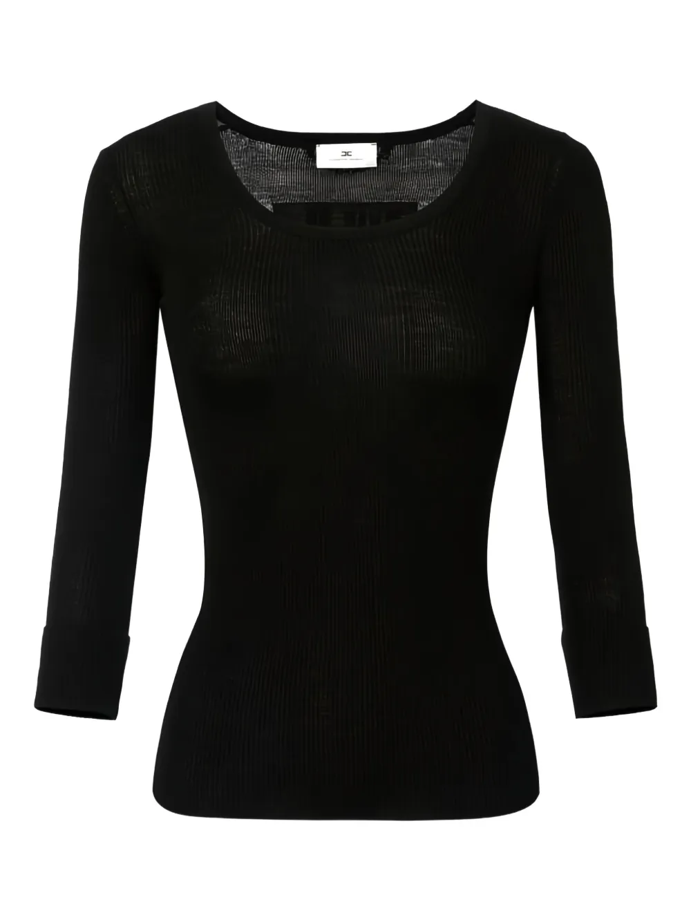 Elisabetta Franchi top tejido de canalé | negro | Image 1