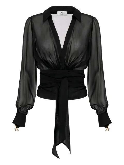 Elisabetta Franchi sash-jewel cuff blouse