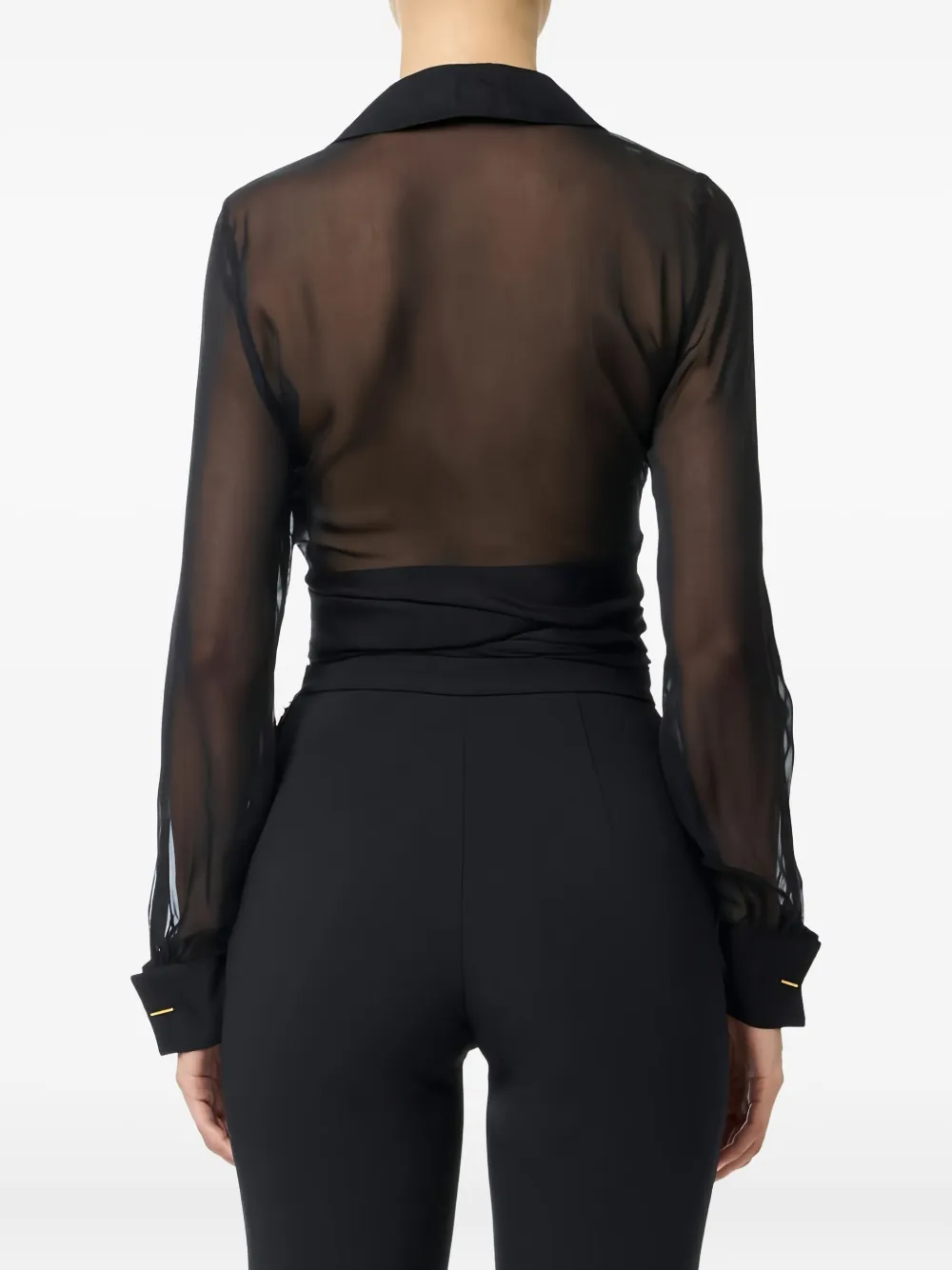 Elisabetta Franchi Blouse met sieraden cuffs Zwart