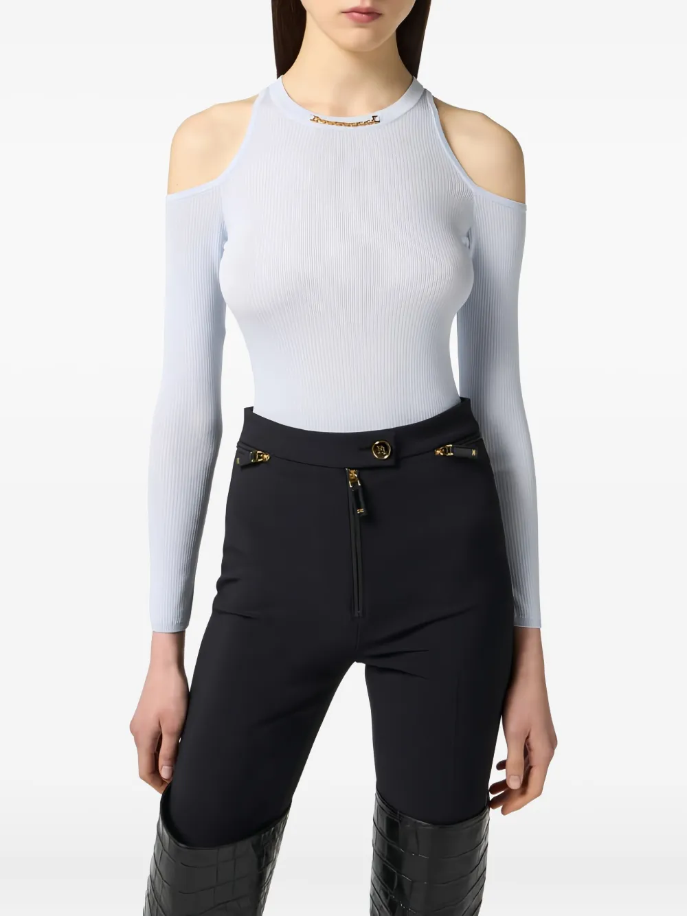 Elisabetta Franchi Top met uitgesneden detail Beige