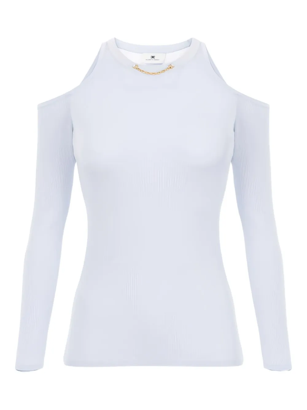 Elisabetta Franchi cut-out detail long-sleeve top - Nude