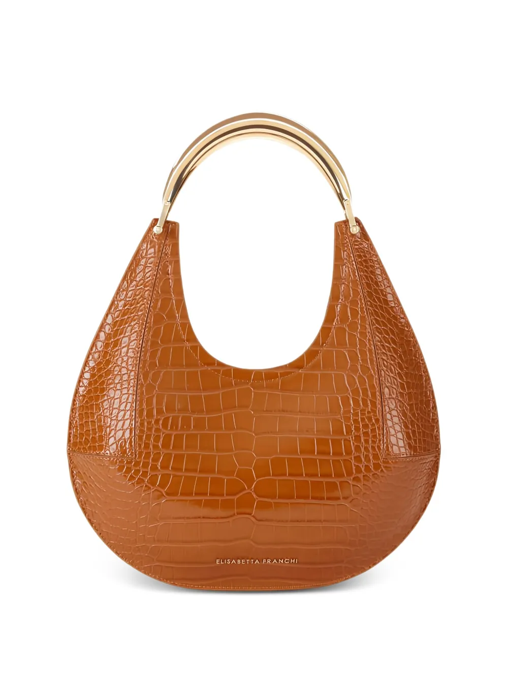 Elisabetta Franchi Borsa tote con effetto coccodrillo - Marrone