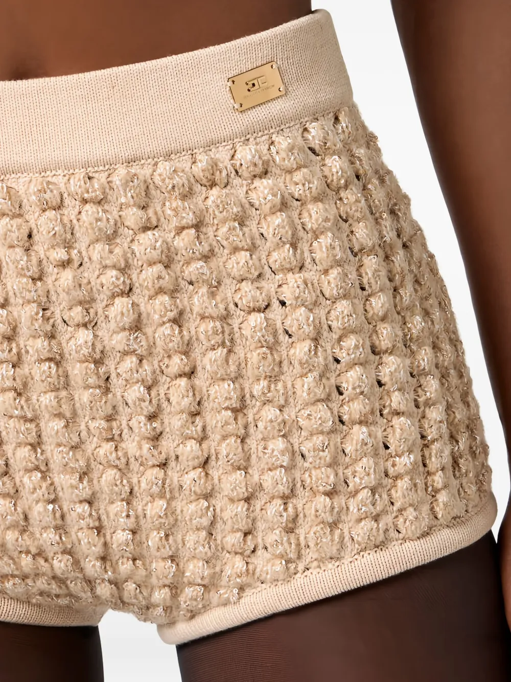 Elisabetta Franchi Shorts verfraaid met pailletten Beige