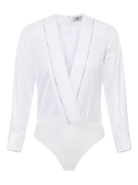 Elisabetta Franchi pleated-detail long-sleeve bodysuit