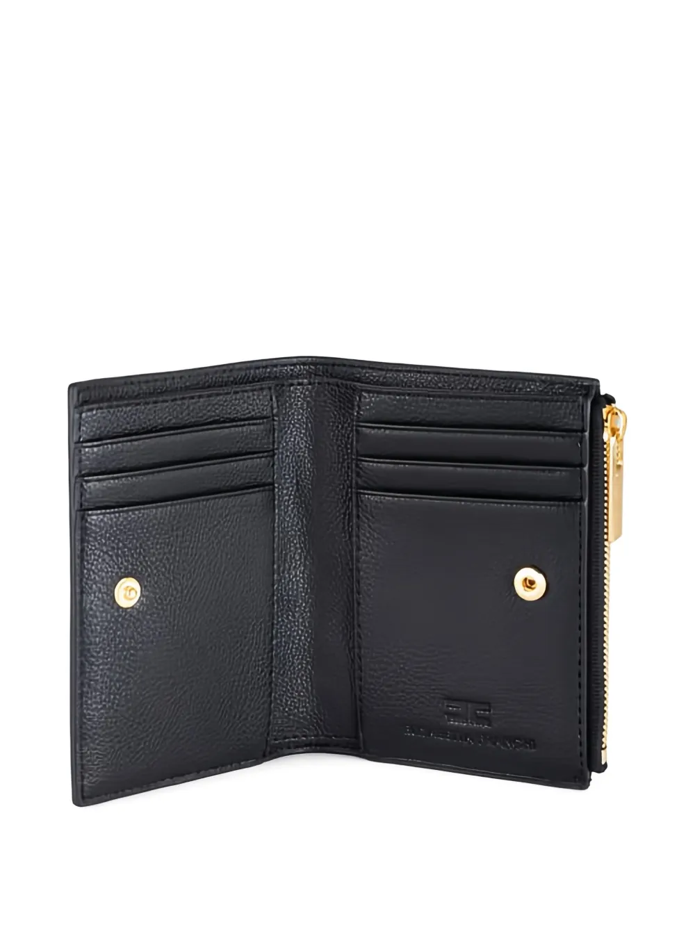 Elisabetta Franchi Logo-plaque Zip-fastening Wallet In Black