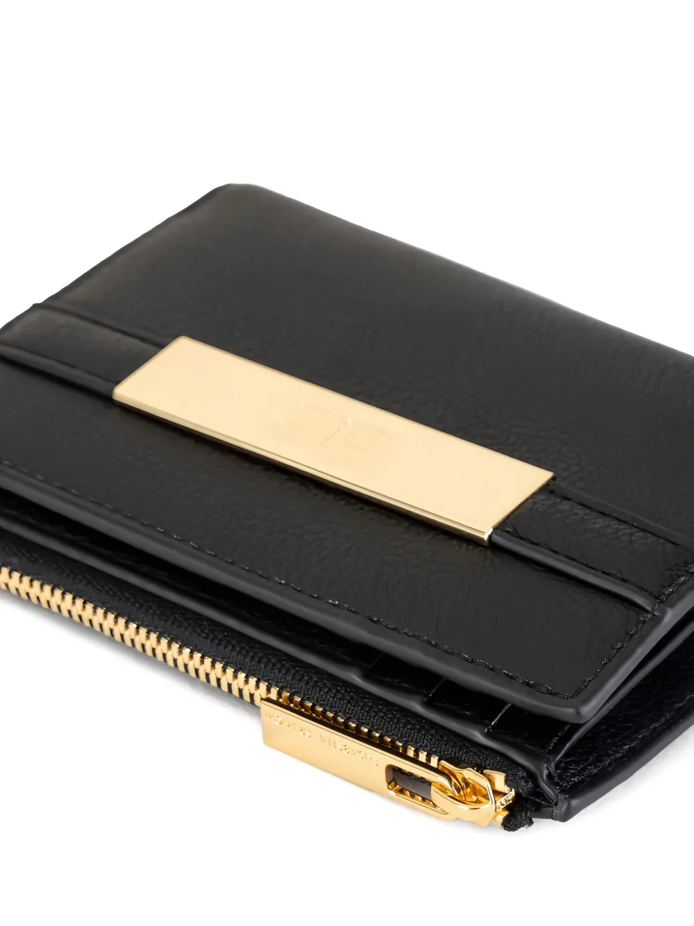 Elisabetta Franchi Logo-plaque Zip-fastening Wallet In Black