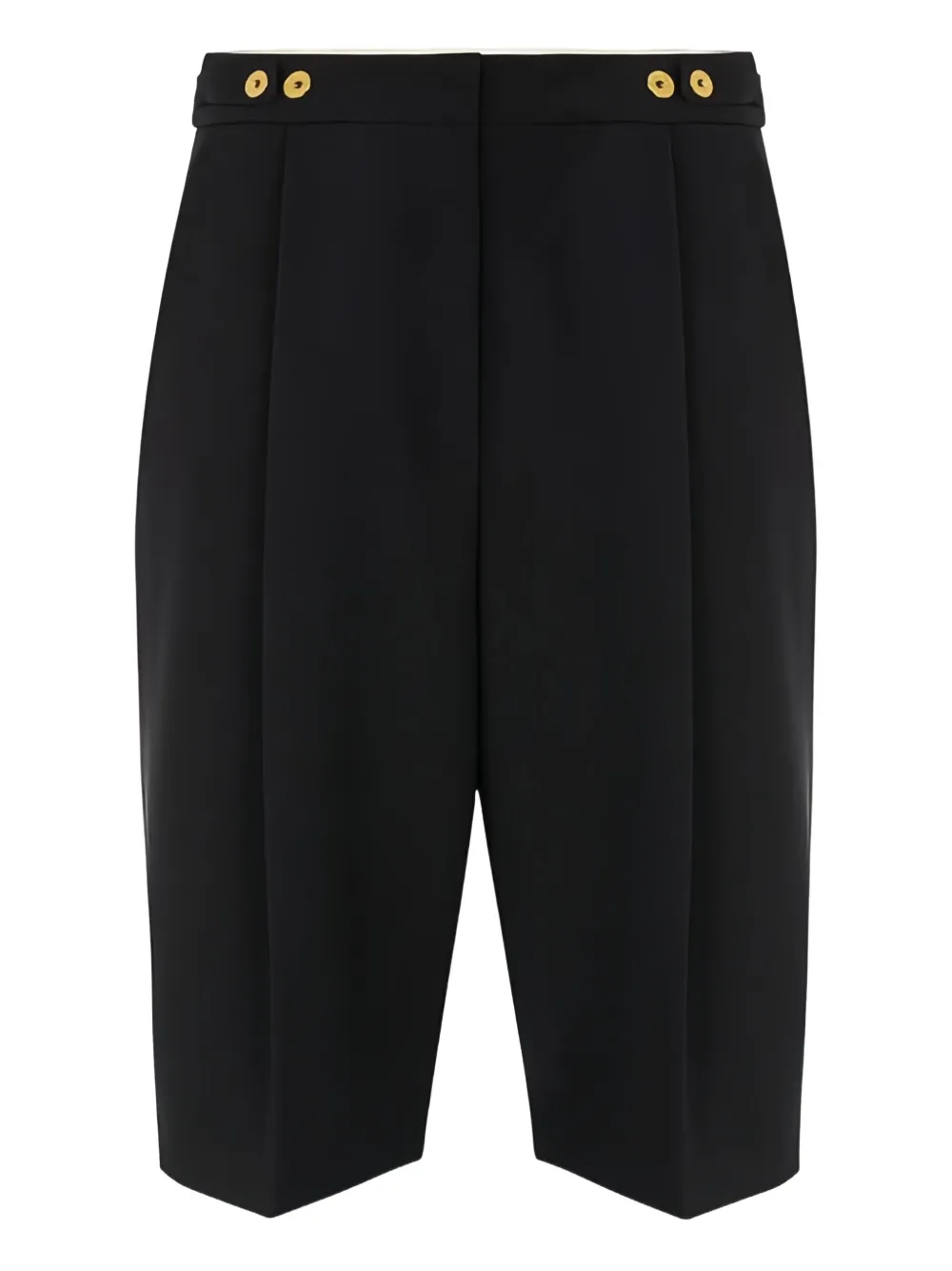 Elisabetta Franchi central-crease logo-plaque shorts | Black | Image 1