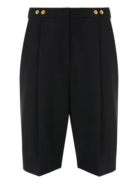 Elisabetta Franchi central-crease logo-plaque shorts