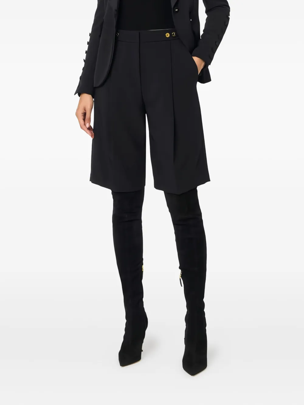 Elisabetta Franchi central-crease logo-plaque shorts | Knee-Length Shorts | Image 2