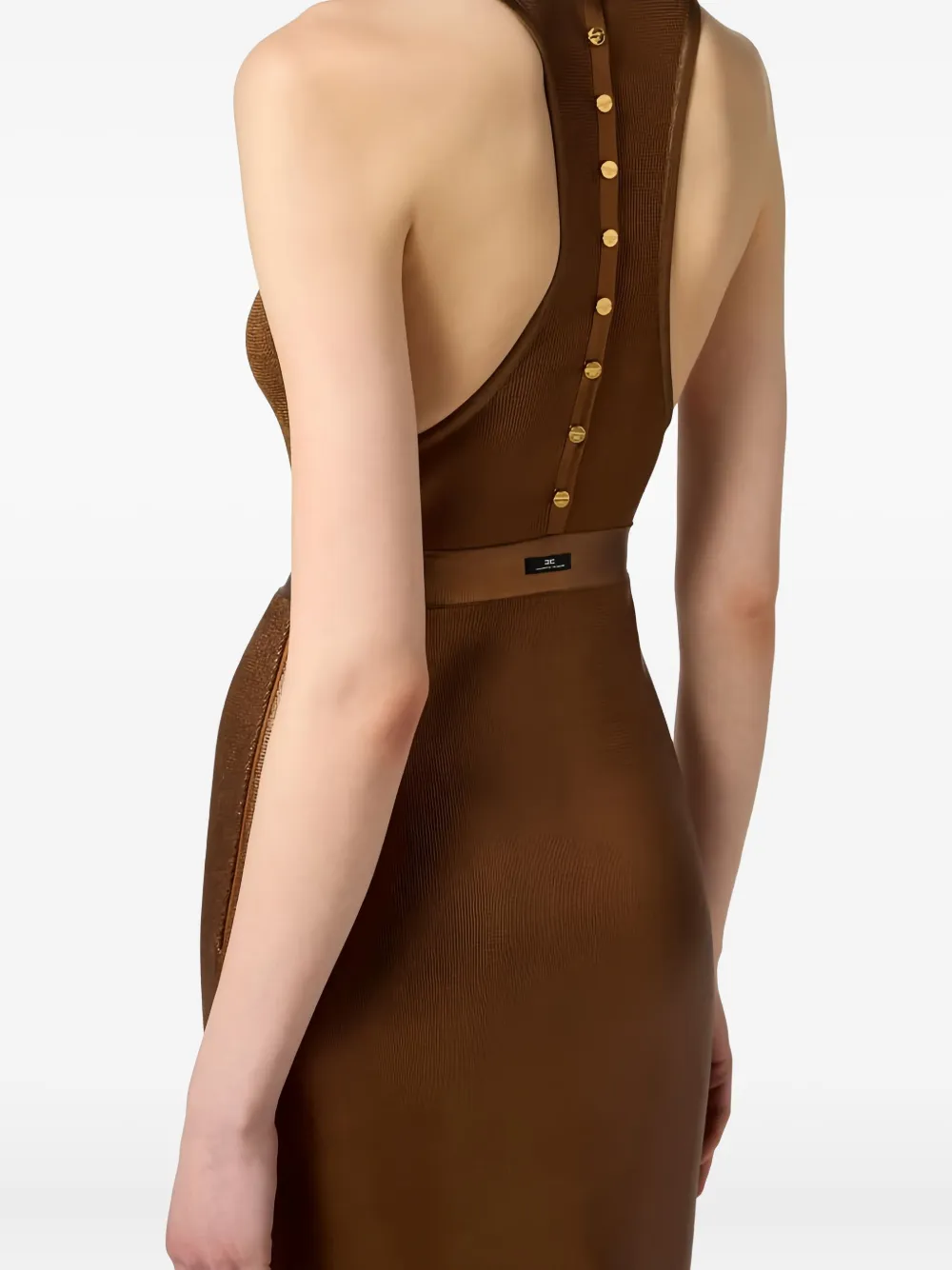 Elisabetta Franchi Maxi-jurk met halternek Bruin