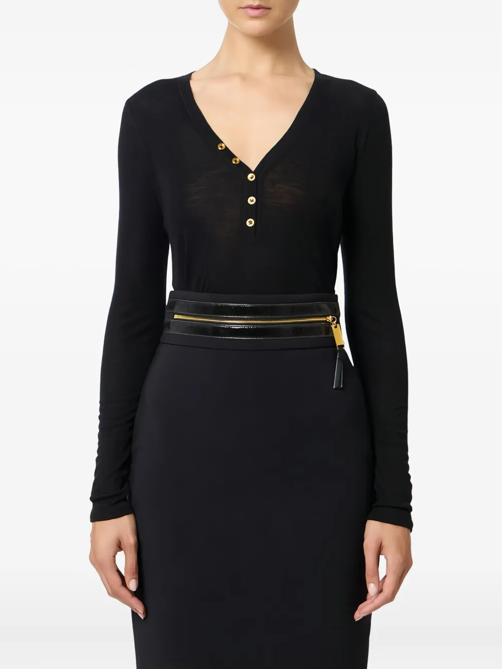 Elisabetta Franchi v-neck top - Zwart