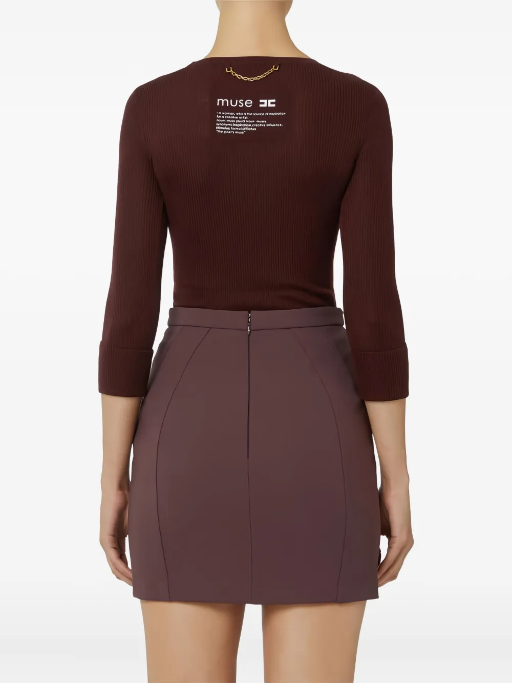 Elisabetta Franchi Cropped Sweater In Burgundy