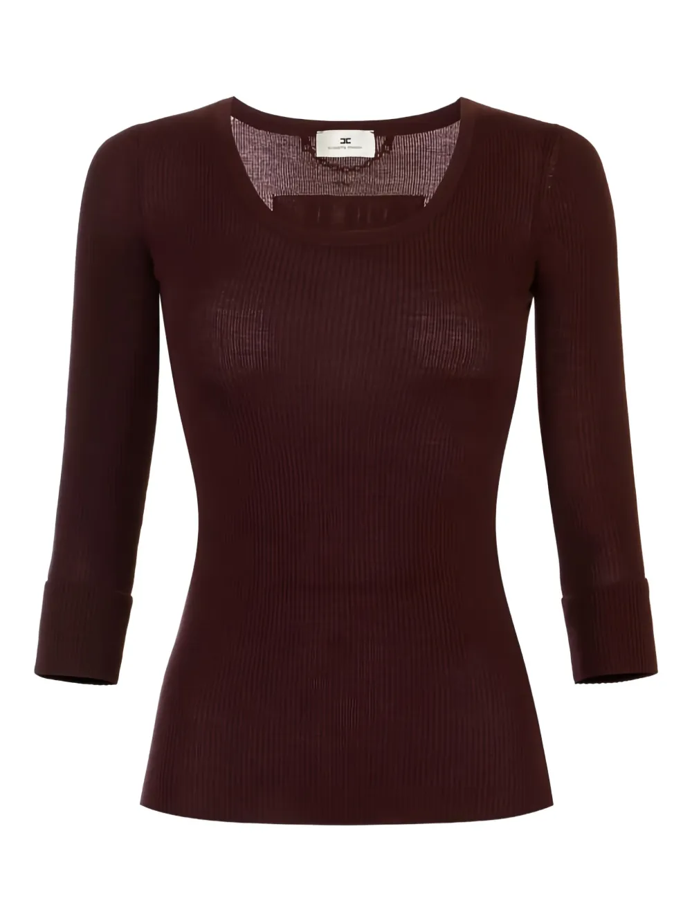 Elisabetta Franchi Cropped Sweater In Burgundy