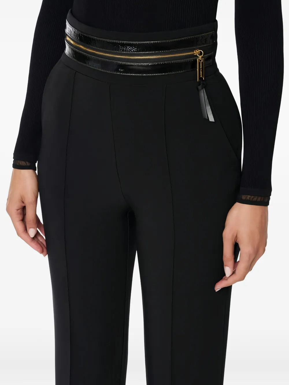 Elisabetta Franchi High-waisted Trousers In Black