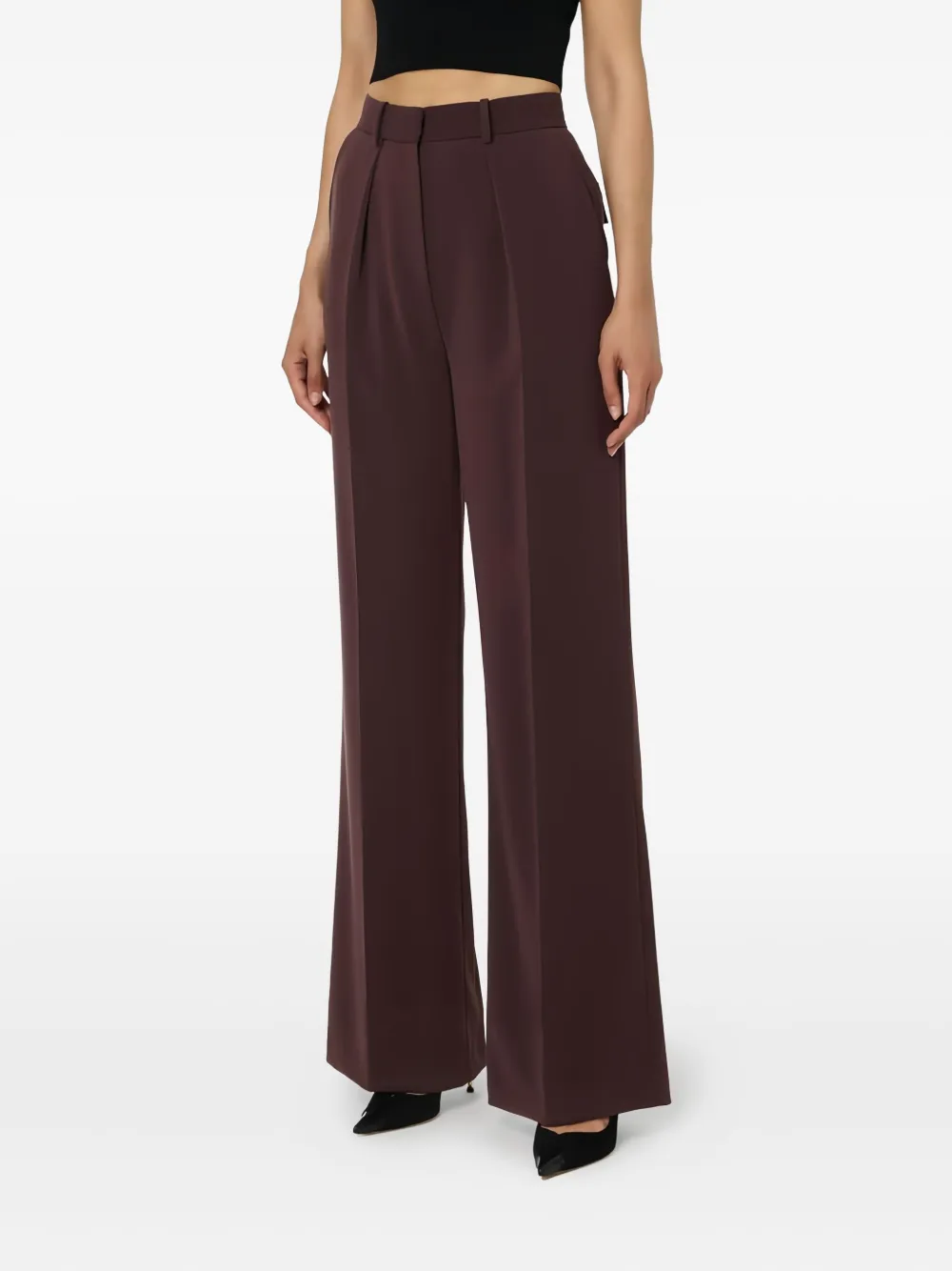 Elisabetta Franchi Flared Tailored Trousers In Brown