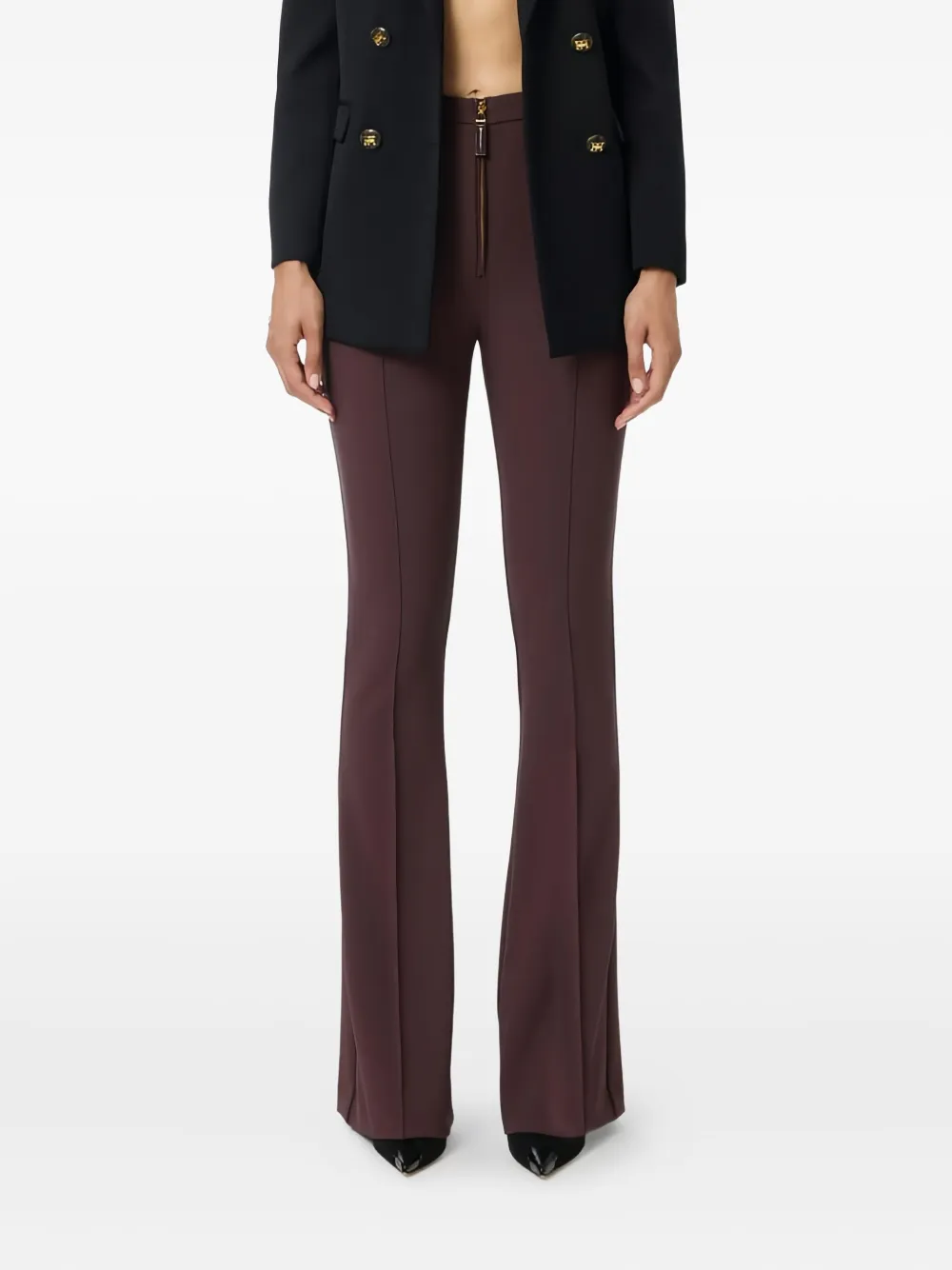 Elisabetta Franchi flared trousers - Bruin