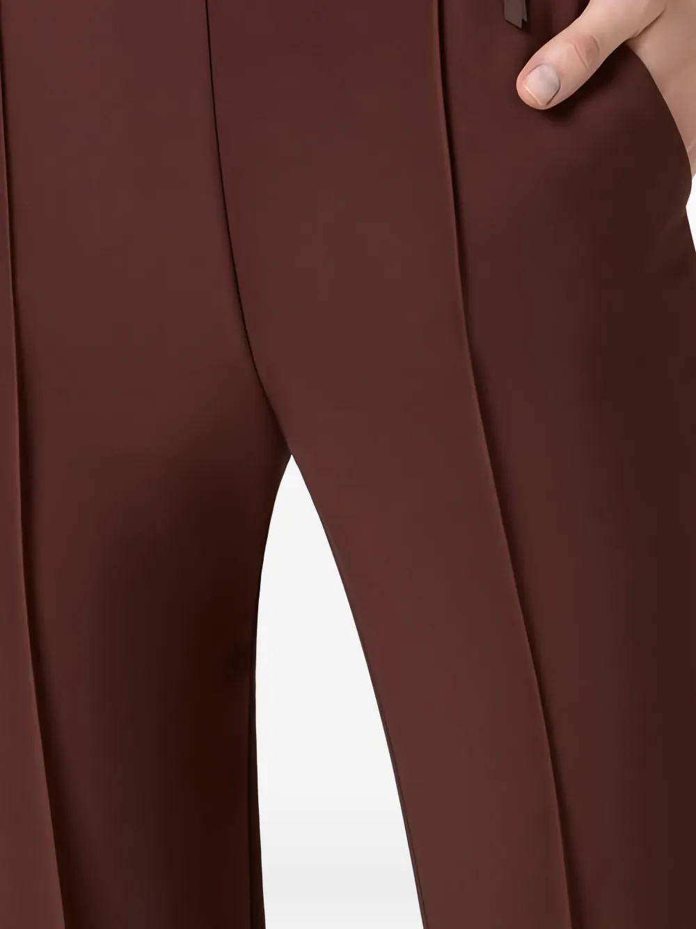 Elisabetta Franchi High-waistband Zip Trousers In Brown