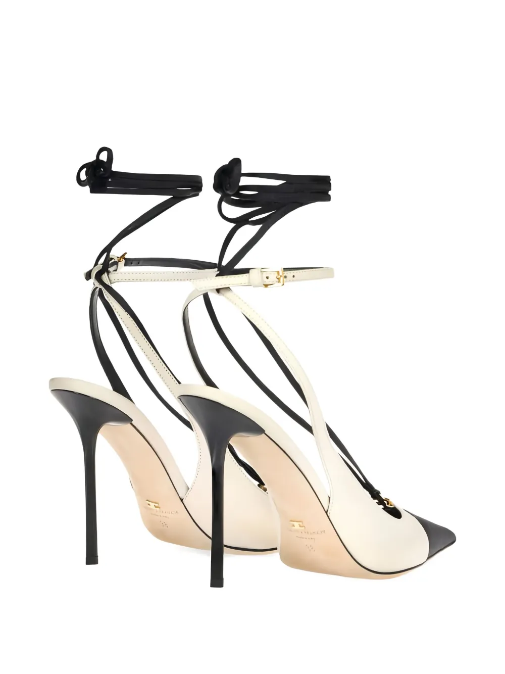 Elisabetta Franchi Two-toned Stiletto-heel Pumps In White