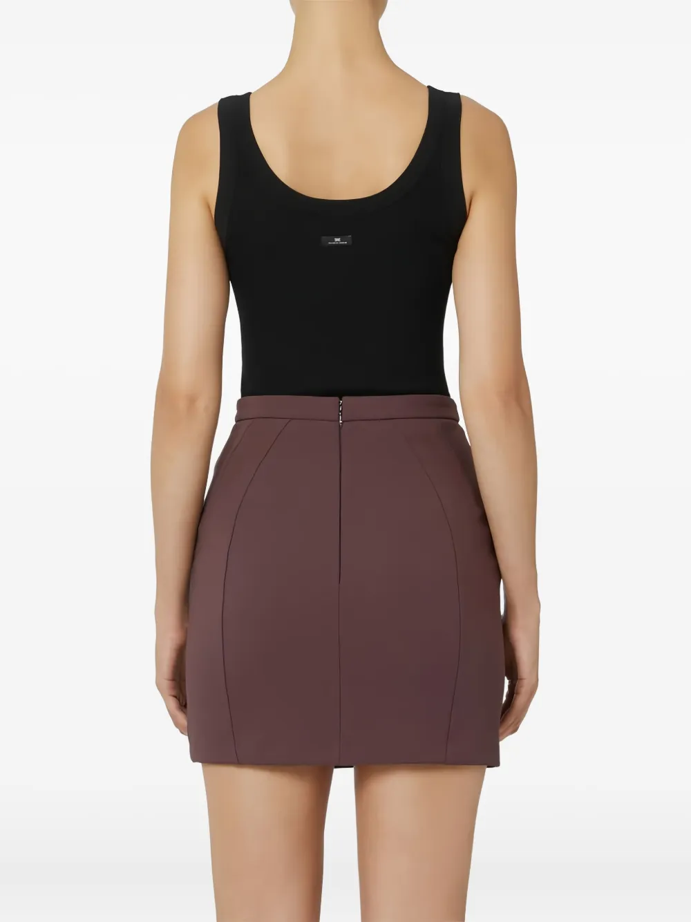 Elisabetta Franchi Geribbelde tanktop met kettingdetail Zwart