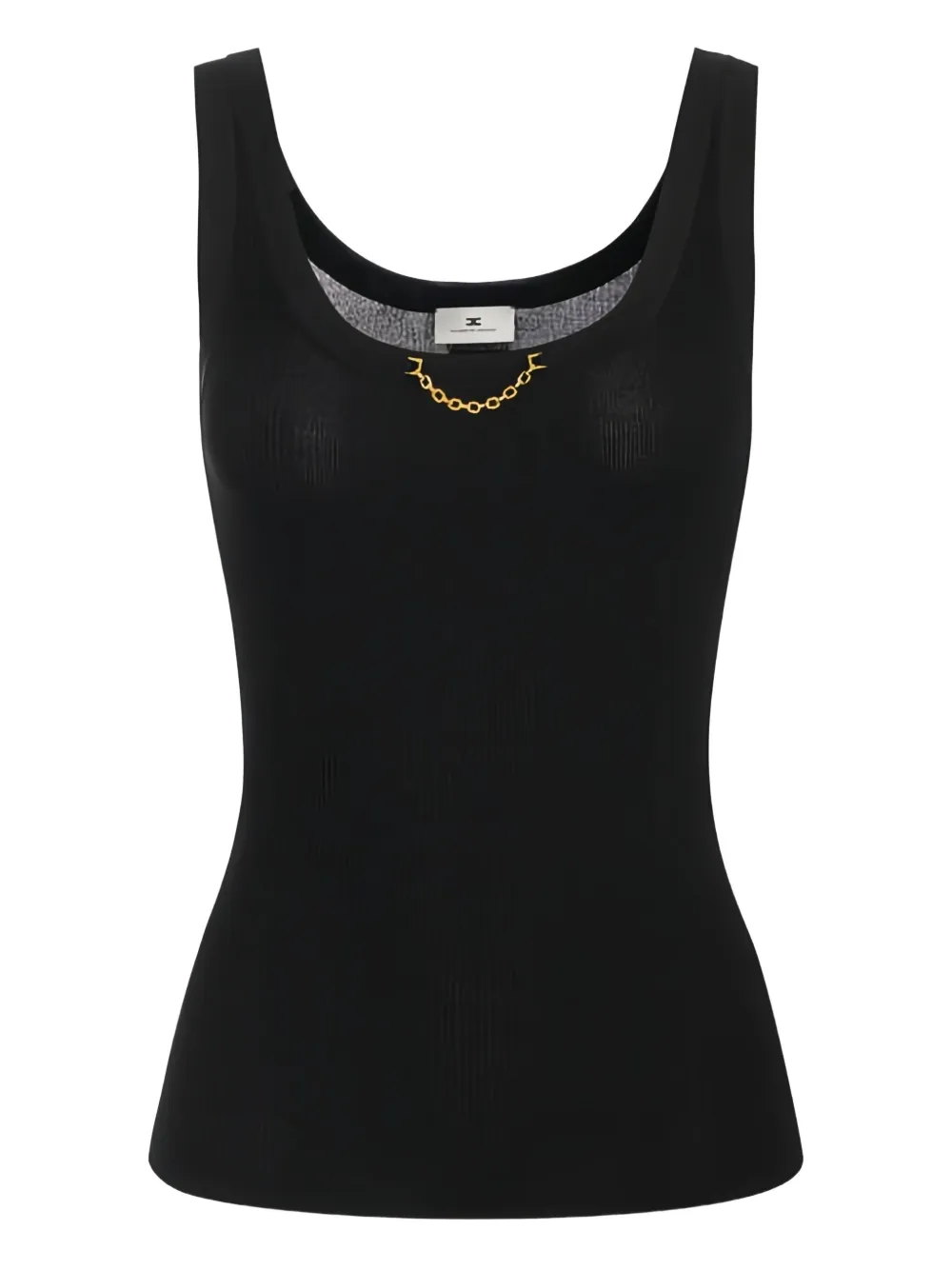 Elisabetta Franchi top de canalé con detalle de cadena | negro | Image 1