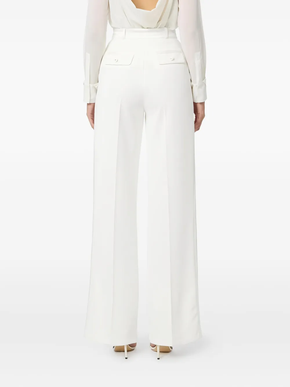 Elisabetta Franchi Tuxedo-detail Trousers In White