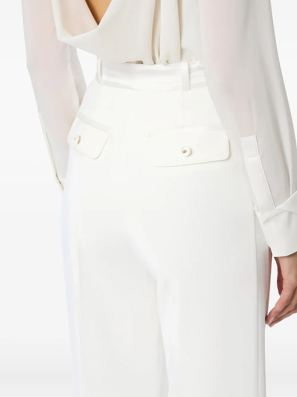 Elisabetta Franchi Tuxedo-detail Trousers In White