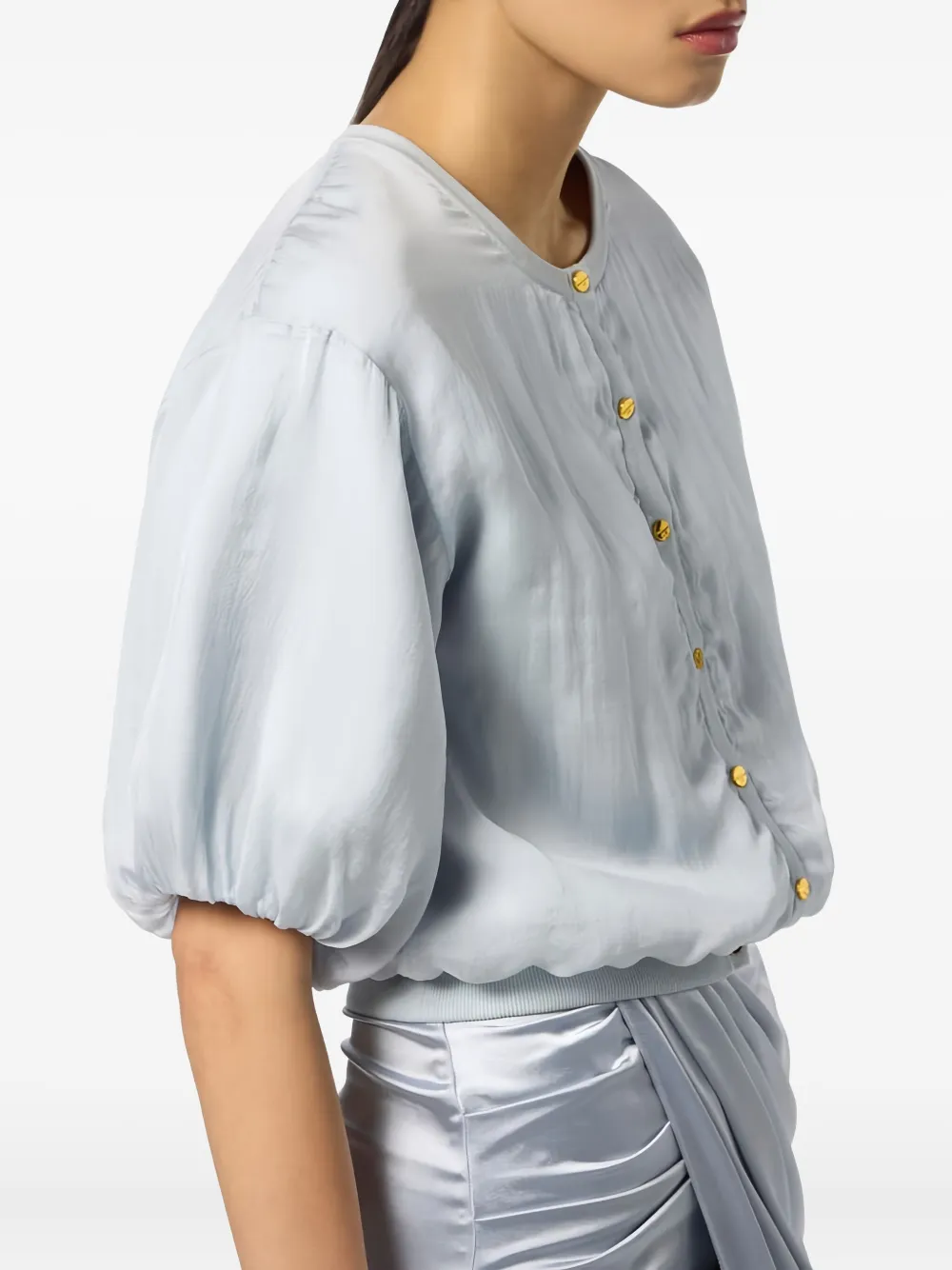 Elisabetta Franchi Button-up Cardigan In Blue