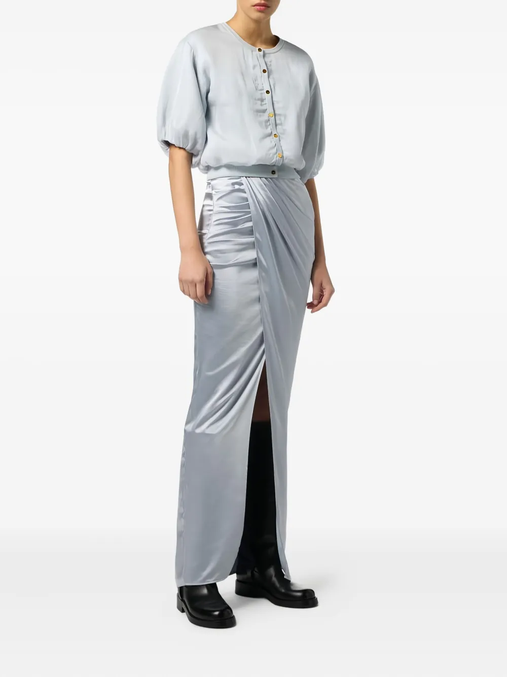 Elisabetta Franchi Button-up Cardigan In Blue