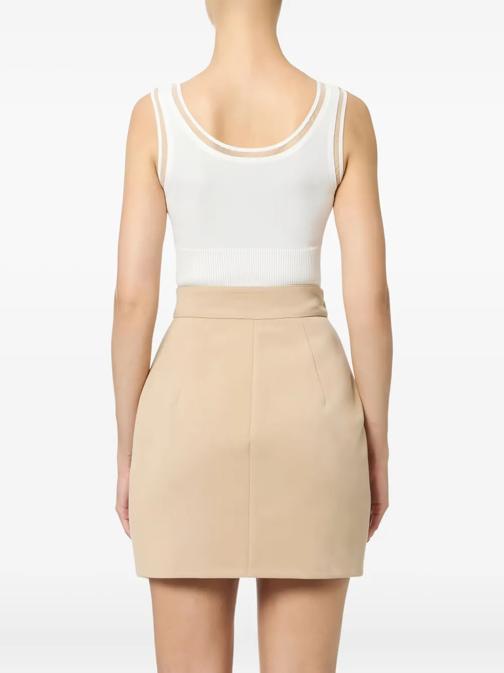 Elisabetta Franchi Scoop Neck Tank Top In White