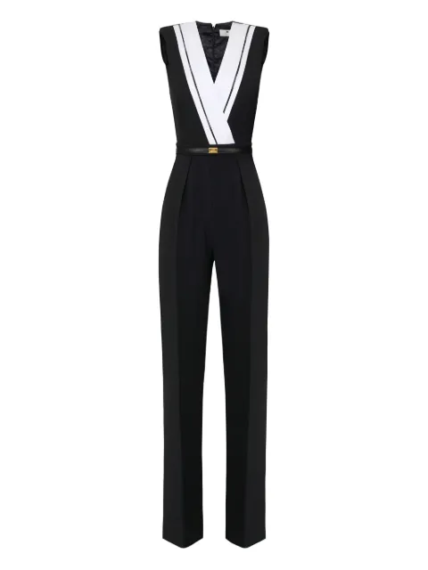 Elisabetta Franchi pleated logo jumpsuit