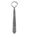 Elisabetta Franchi twill snake-print tie - Black