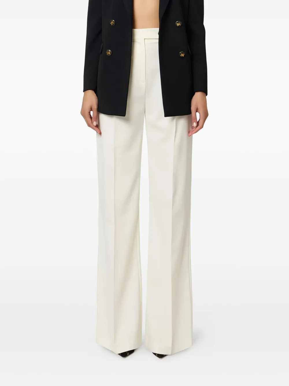 Elisabetta Franchi logo-button trousers - Beige