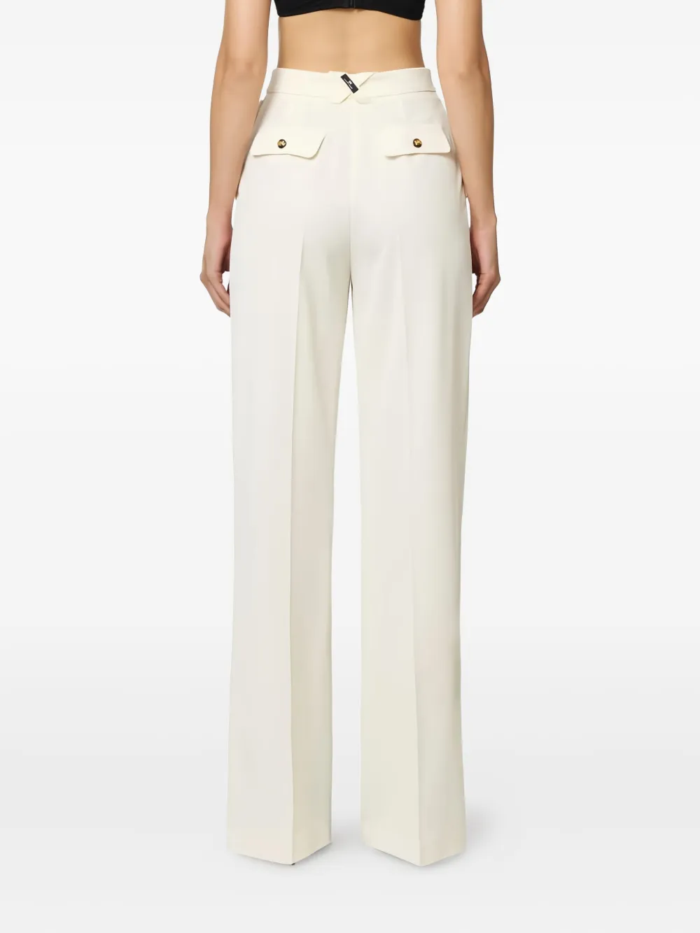 Elisabetta Franchi Broek met logo knoop Beige