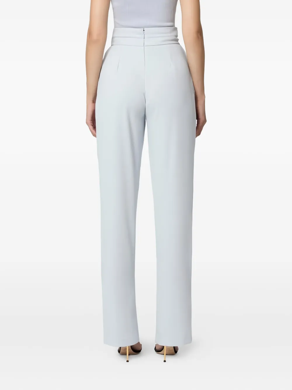 Elisabetta Franchi Drawstring Slit Trousers In Blue