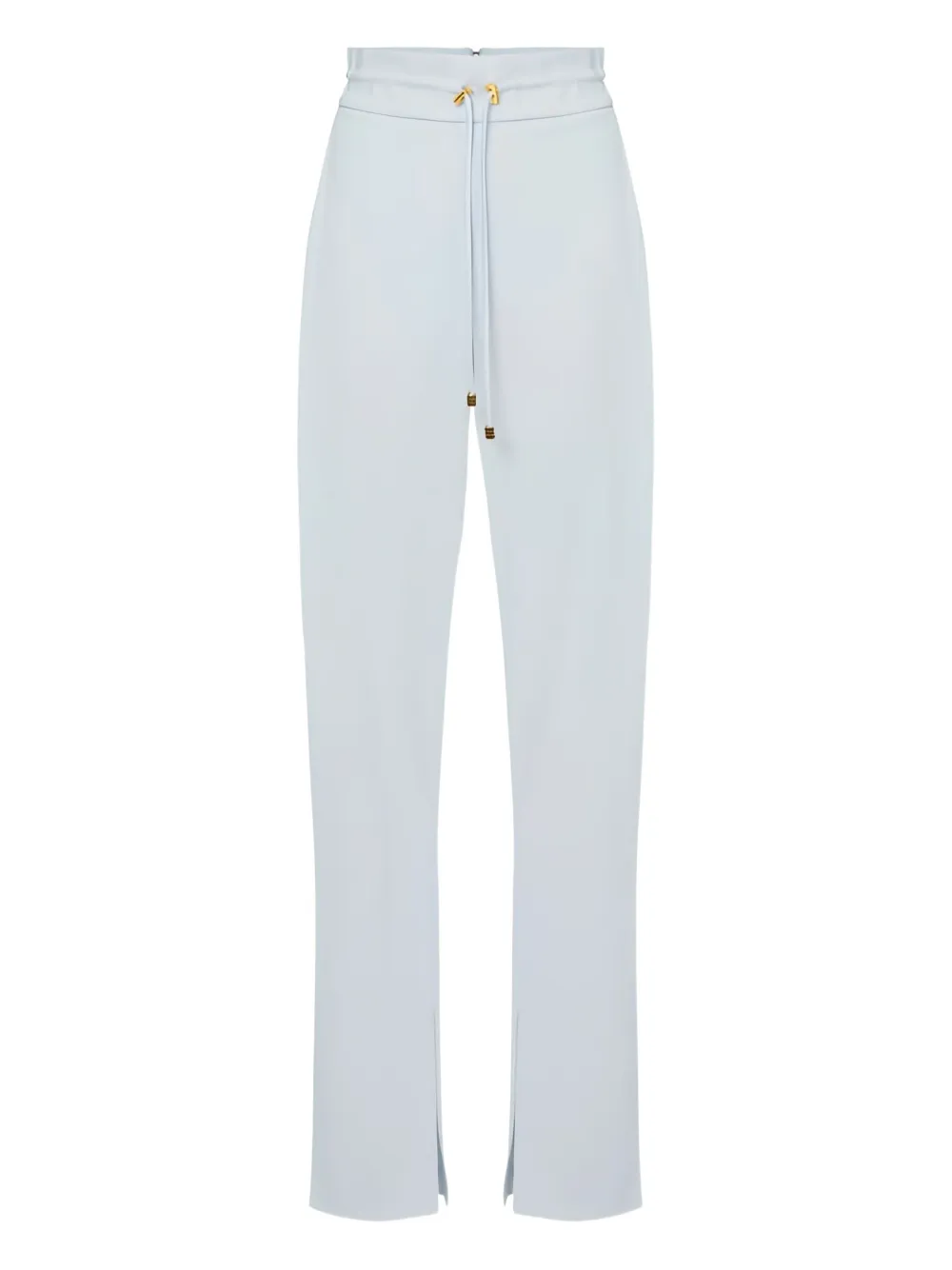 Elisabetta Franchi Drawstring Slit Trousers In Blue