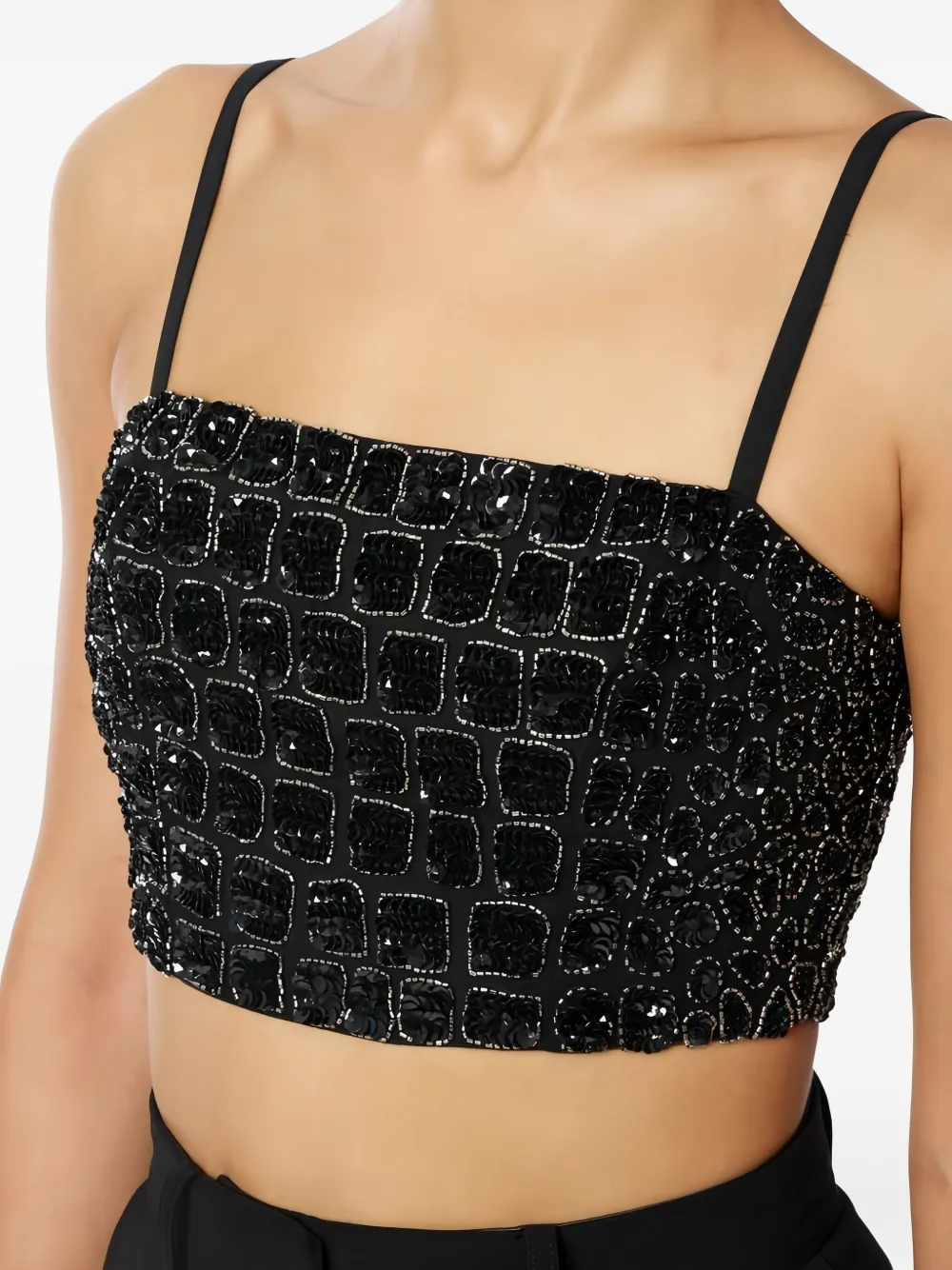 Elisabetta Franchi Crocodile-embroideries Top In Animal Print