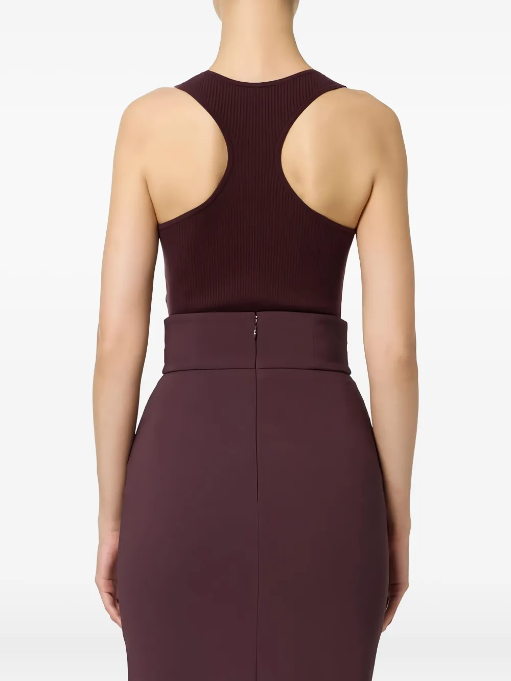 Elisabetta Franchi Geribbelde tanktop met borstzak Rood