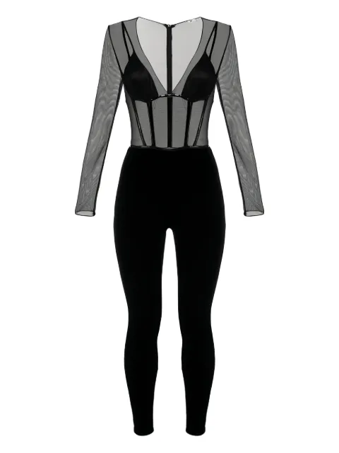 Elisabetta Franchi tulle-details zip-back jumpsuit