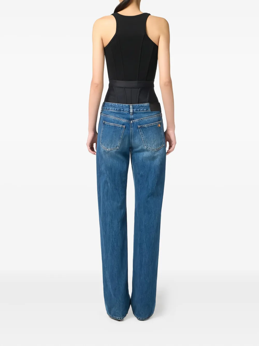 Elisabetta Franchi Ribgebreide top met rits Zwart