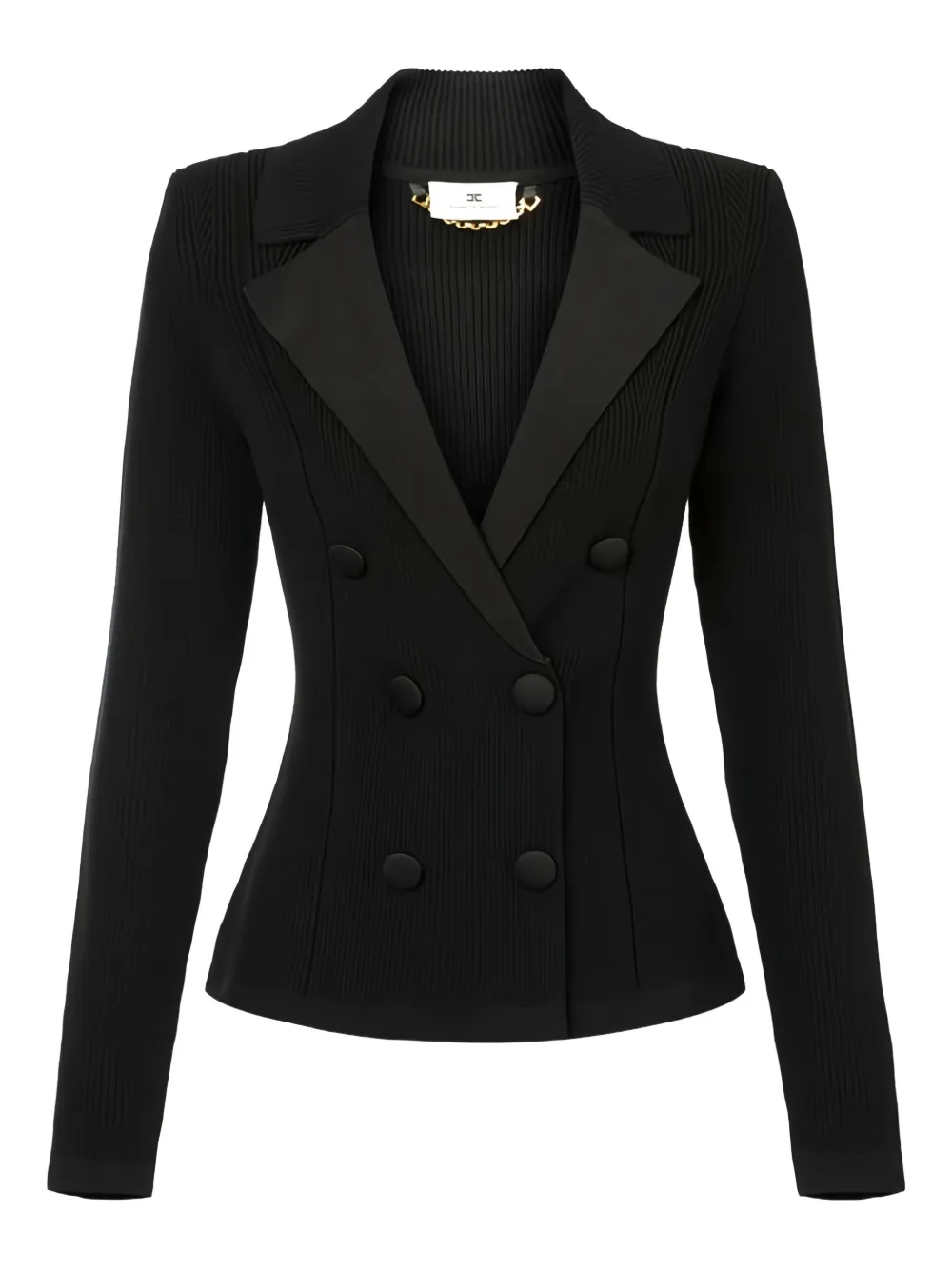 Elisabetta Franchi double-breasted lapels knit jacket | Black | Image 1