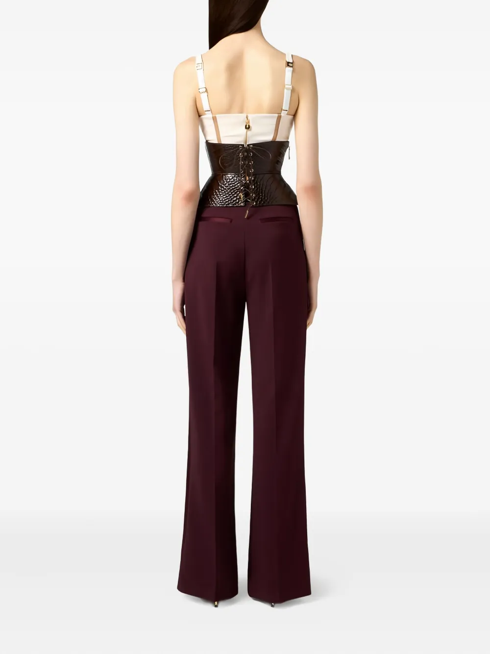 Elisabetta Franchi Top met uitgesneden lint Beige