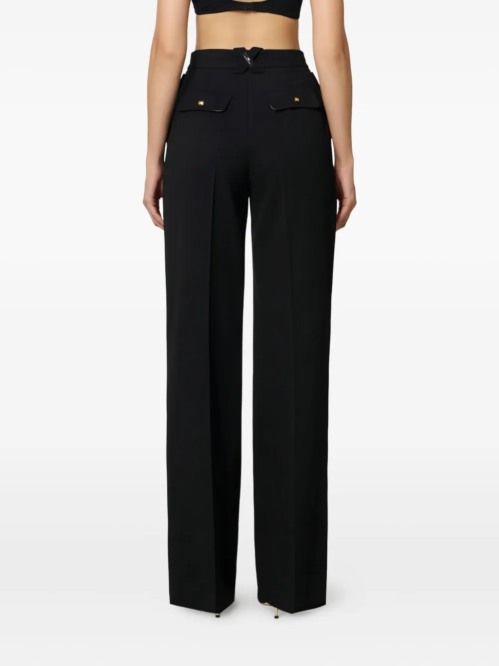 Elisabetta Franchi Trousers With Pleats And Pockets In Black