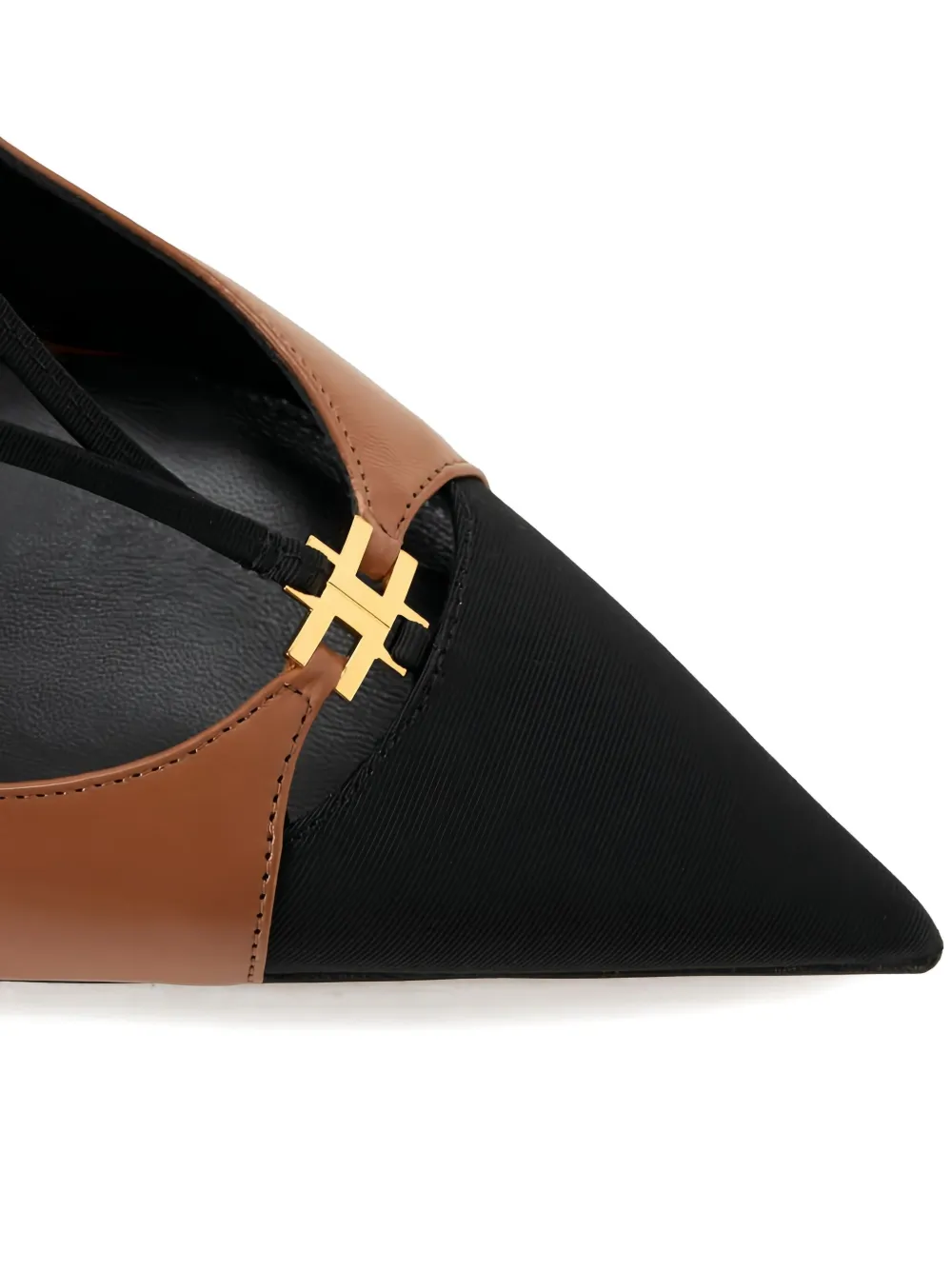 Elisabetta Franchi Leren pumps met toelopende pijpen Bruin