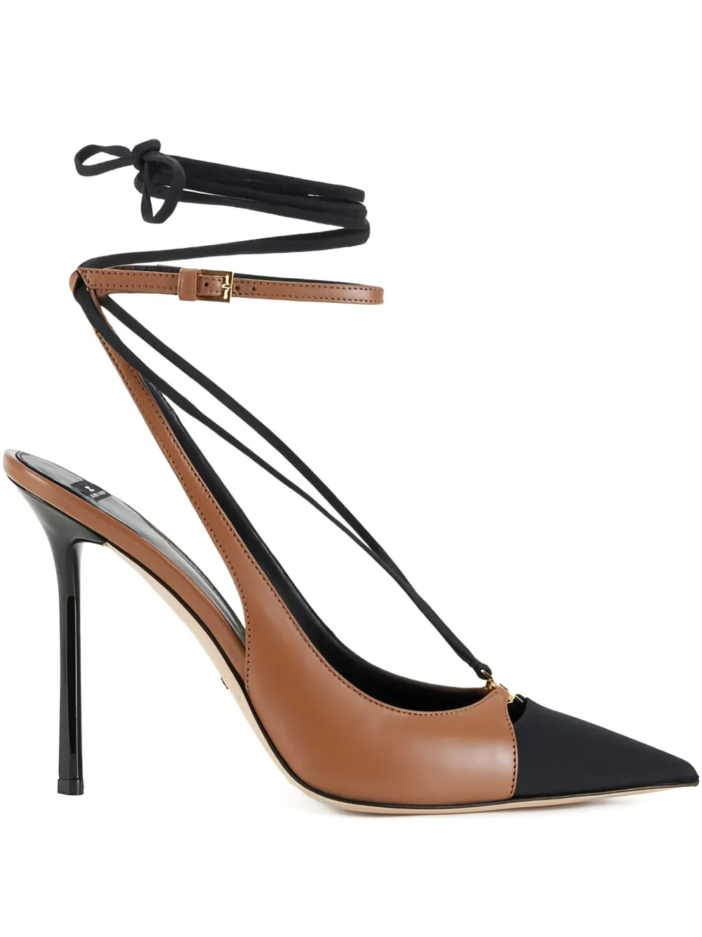Elisabetta Franchi tapered toe leather pumps | Brown | Image 1